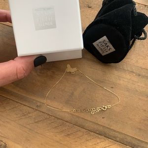 NWOT, 14k gold girls butterfly anklet
